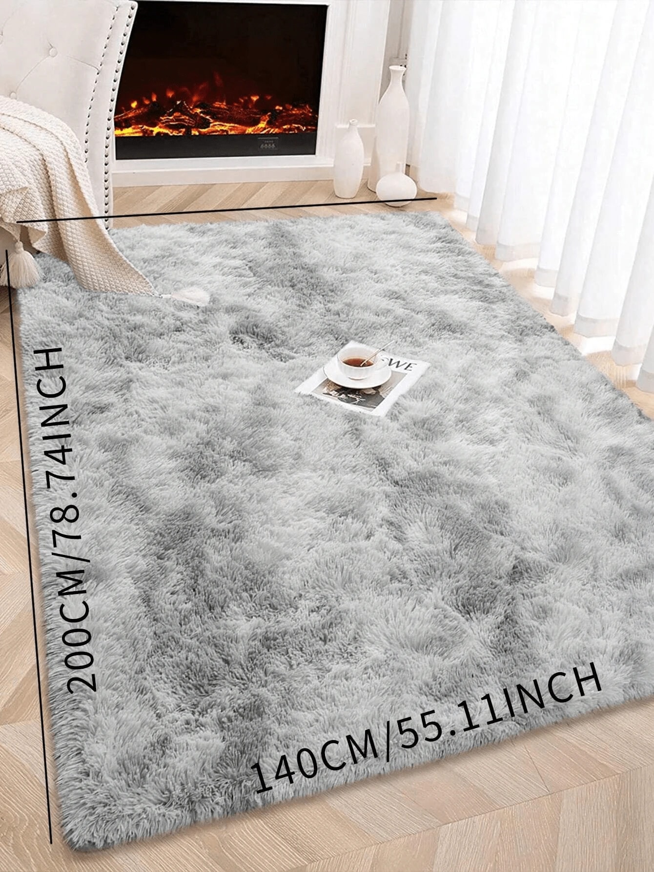 Tapis Tie-Dye, Tapis en peluche de polyester moderne, Décoration de la maison et de la — vue 13