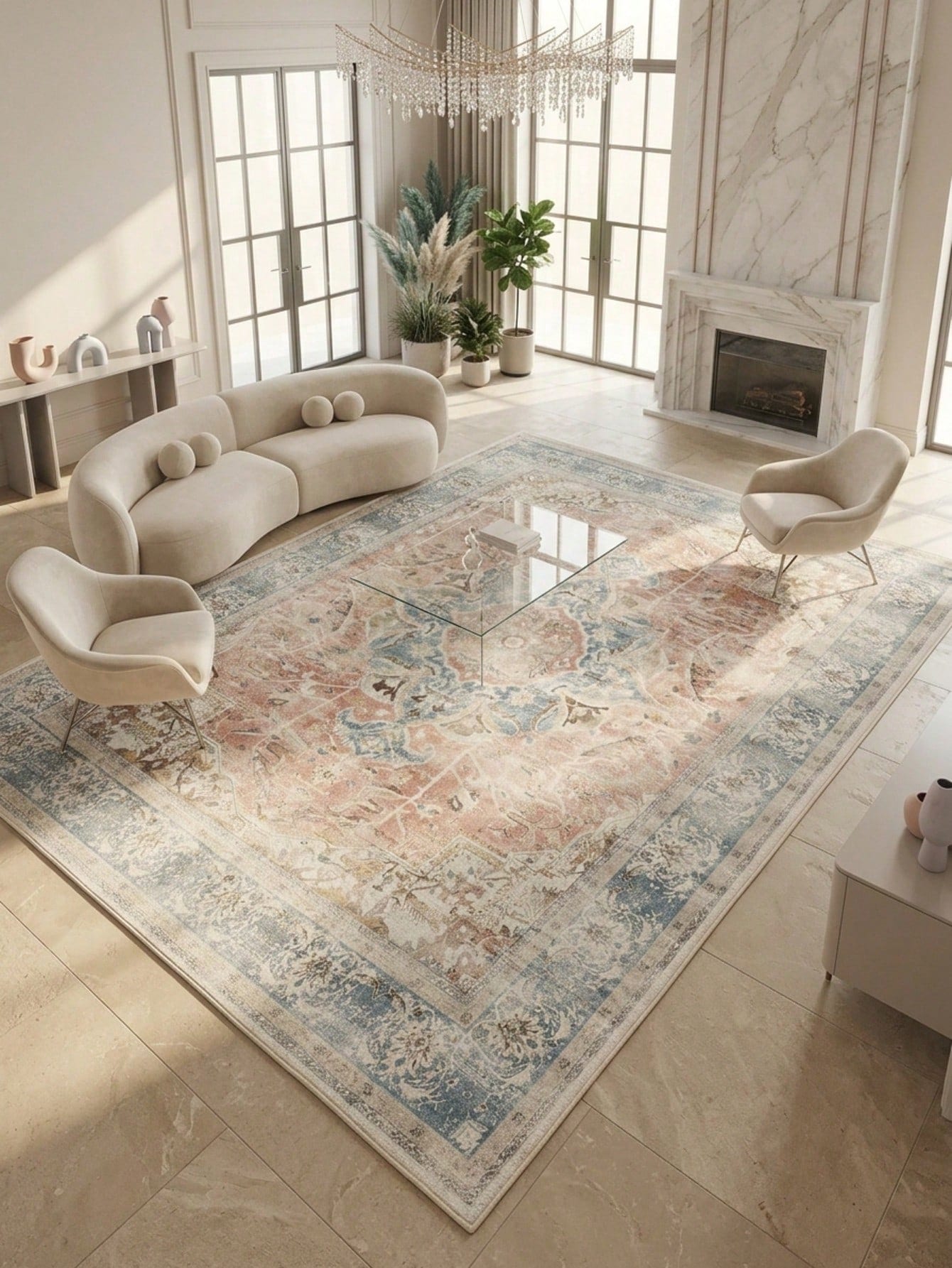 Tapis de zone/tapis/tapis de bain bohème vintage à motifs floraux et rayés, convient pour
