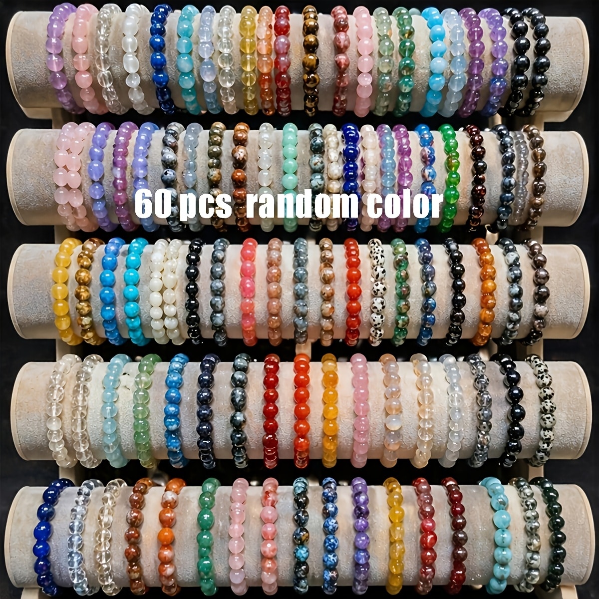 Ensemble 60 bracelets perlés main style bohème