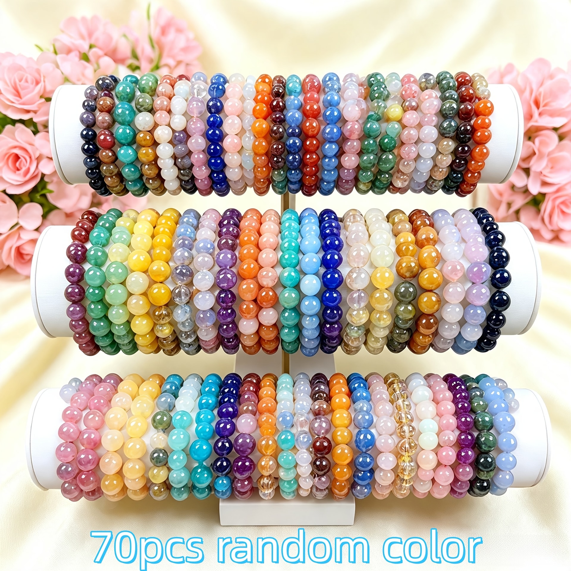 Ensemble 70 bracelets bohèmes à main perles couleurs — vue 5
