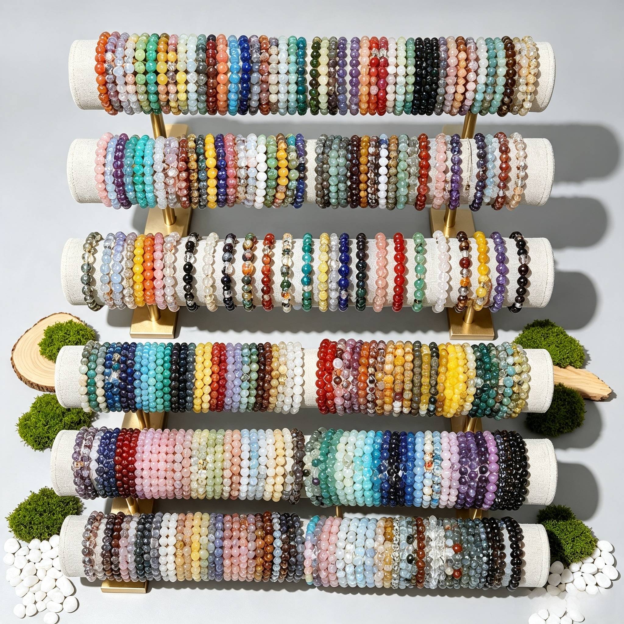 Ensemble 70 bracelets bohèmes à main perles couleurs — vue 3
