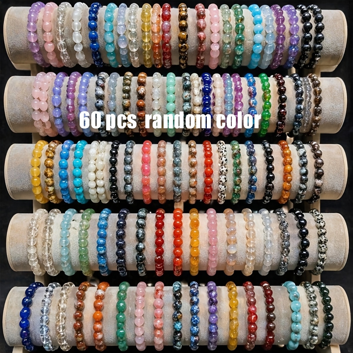 Ensemble 60 bracelets perlés main style bohème — vue 3