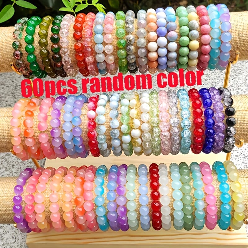 Ensemble 60 bracelets bohèmes fabriqués à main perles