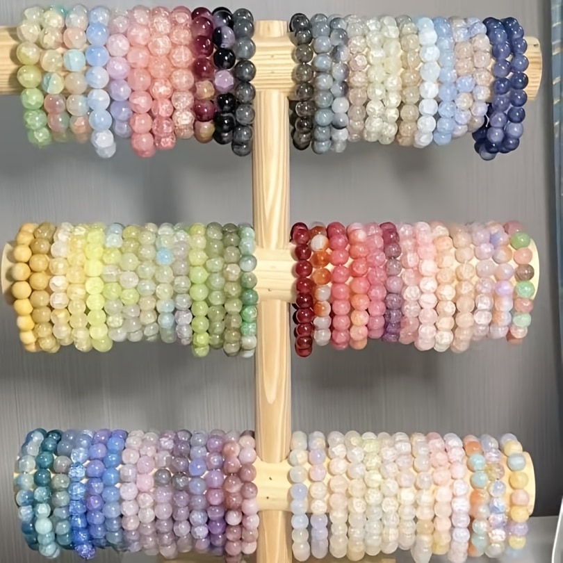 Bracelets élastiques perles verre couleurs aléatoires — vue 5