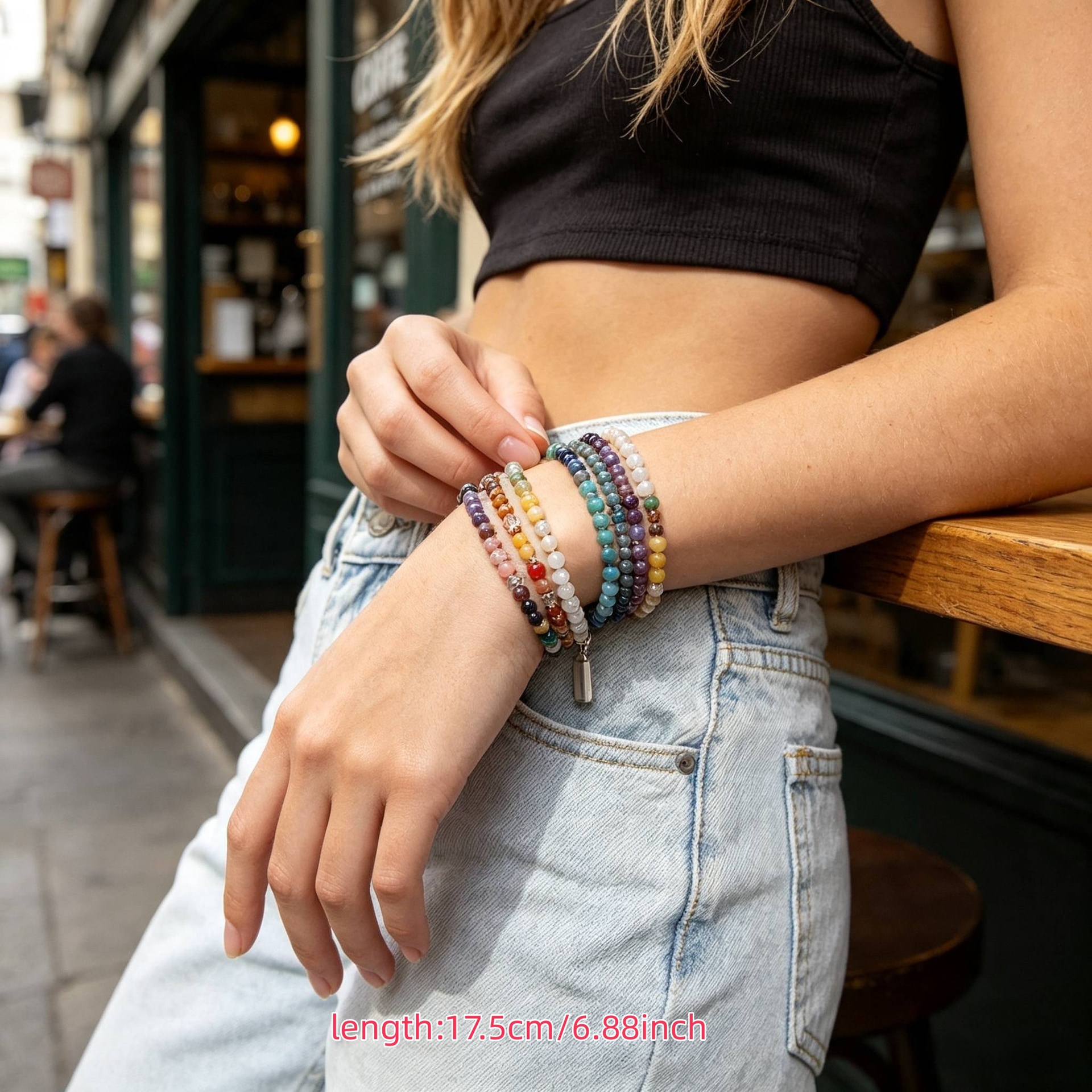 Lot aléatoire 89pcs + 11pcs (cadeau) bracelets empilés en — vue 5