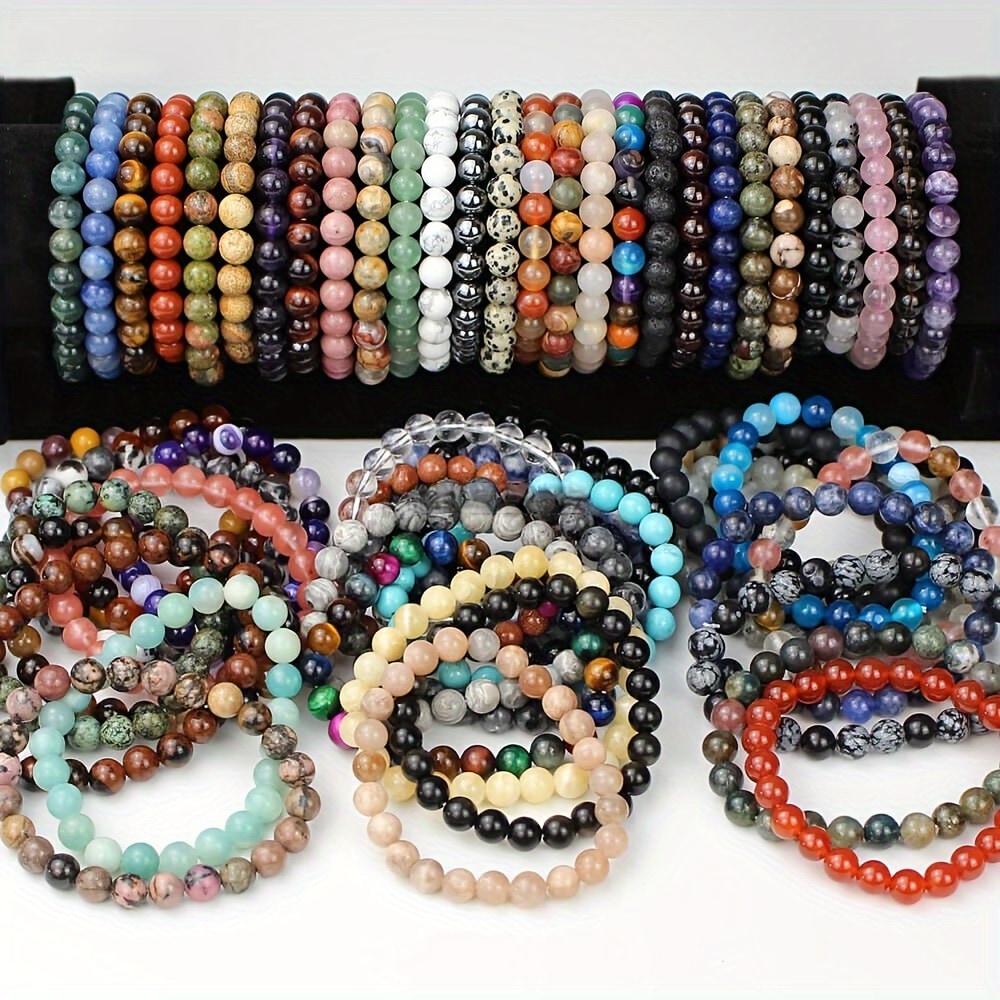Ensemble bracelets unisexes 150 perles verre colorées — vue 3