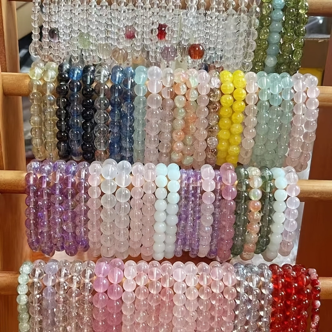 Bracelets élastiques perles verre couleurs aléatoires — vue 8