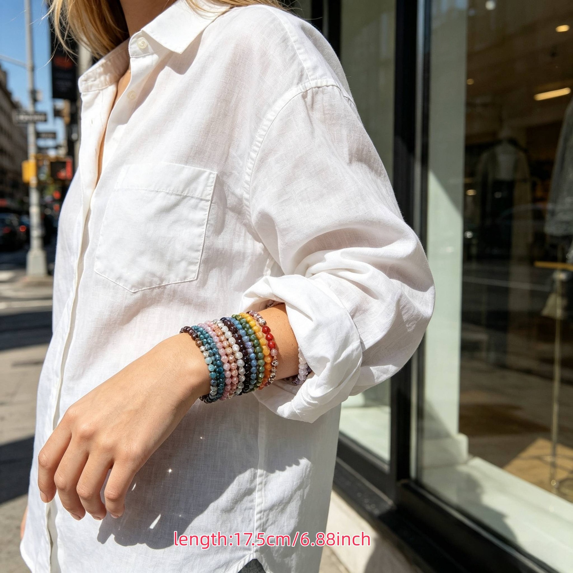 Lot aléatoire 92pcs + 8pcs (cadeau) bracelets empilés en — vue 6