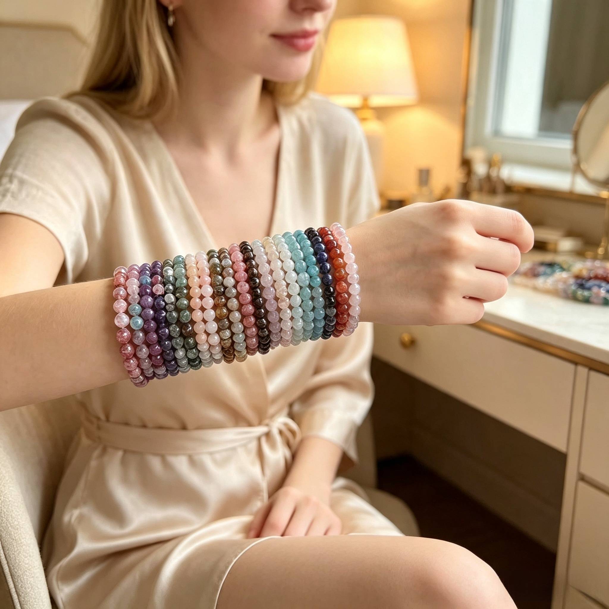 Lot aléatoire 92pcs + 8pcs (cadeau) bracelets empilés en — vue 3