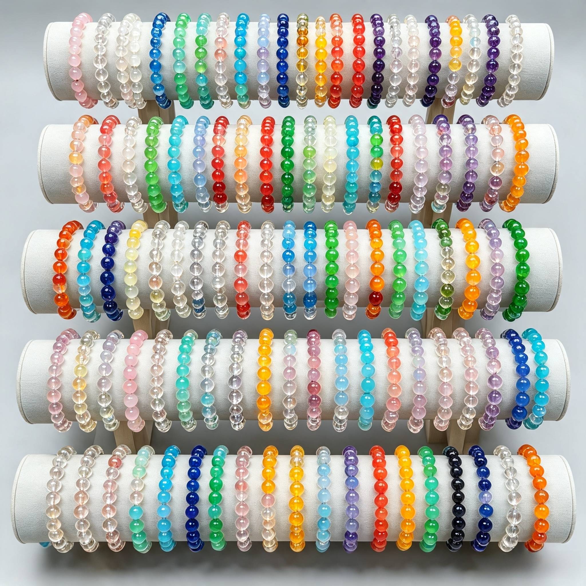 Lot aléatoire 92pcs + 8pcs (cadeau) bracelets empilés en