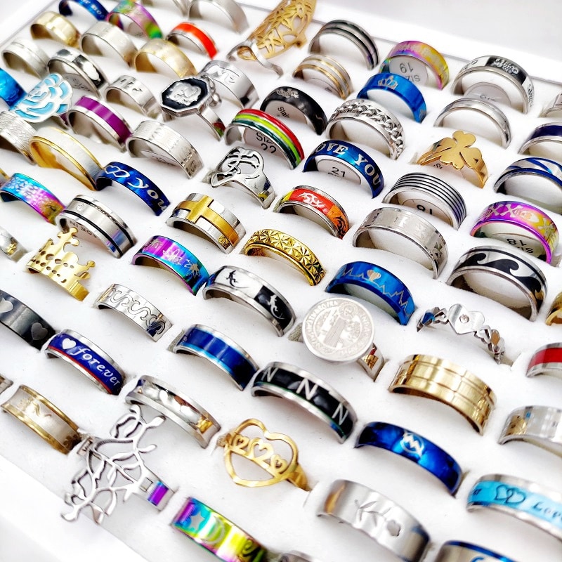 Pièces/sachet bijoux femme ensemble bagues à mode — vue 5
