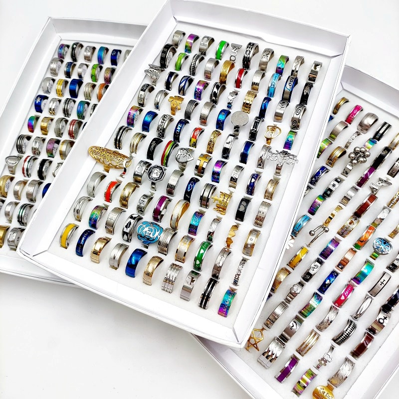 Pièces/sachet bijoux femme ensemble bagues à mode — vue 2