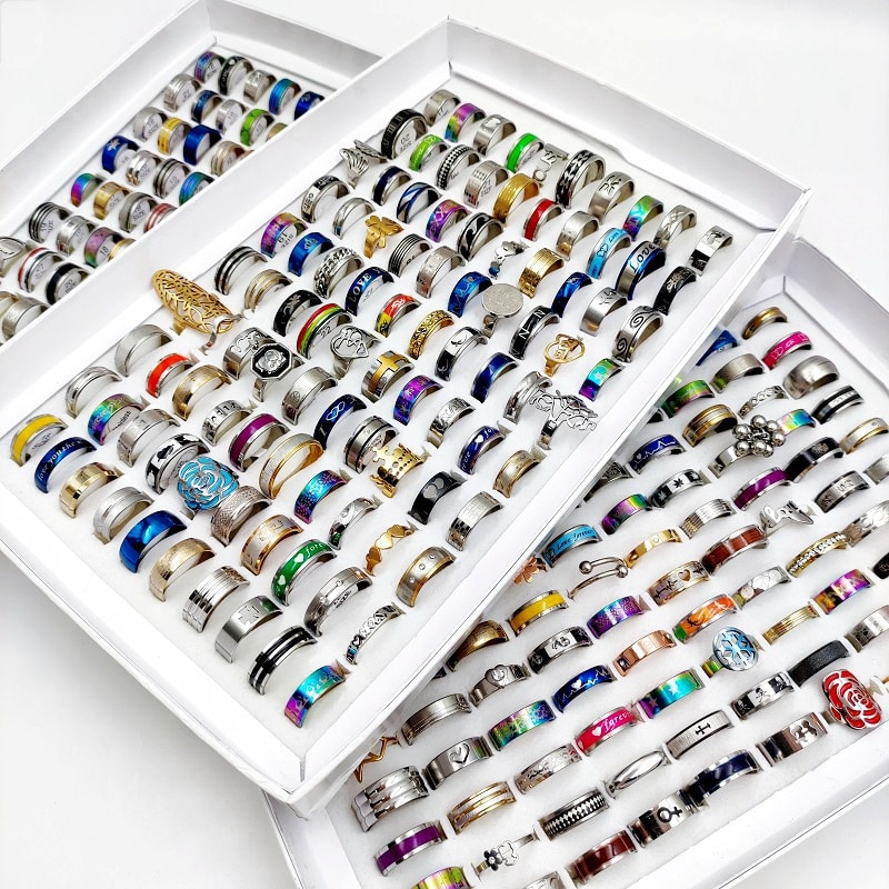 Pièces/sachet bijoux femme ensemble bagues à mode — vue 4