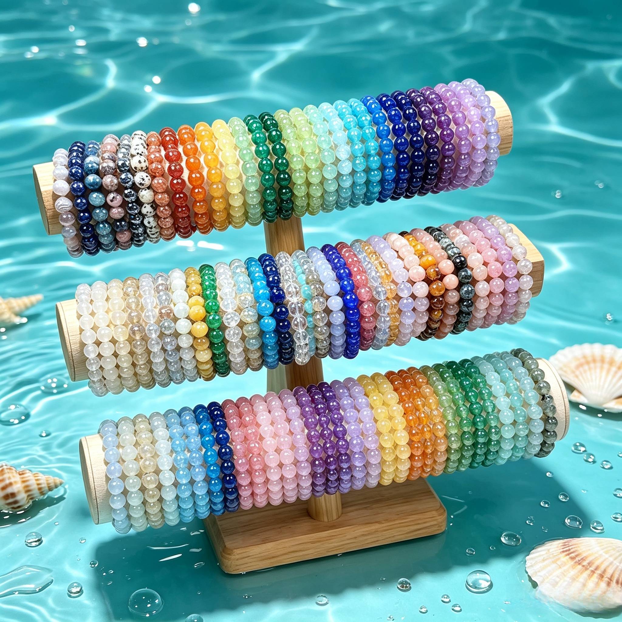 Lot aléatoire 92pcs + 8pcs (cadeau) bracelets empilés en — vue 5