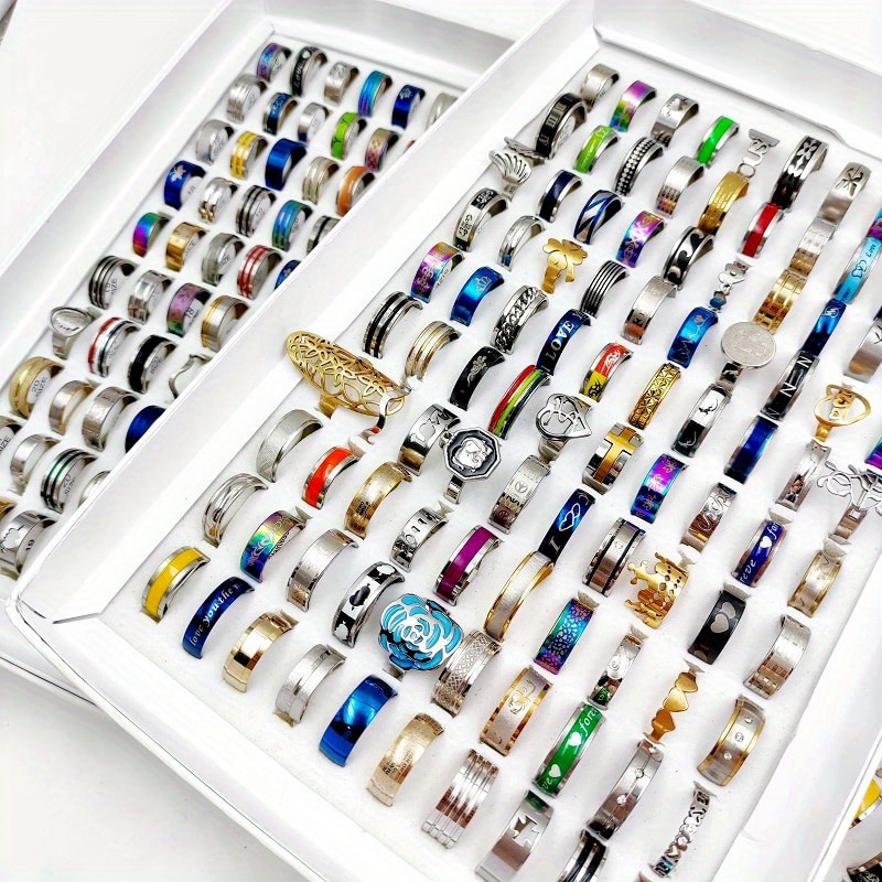Pièces/sachet bijoux femme ensemble bagues à mode — vue 7