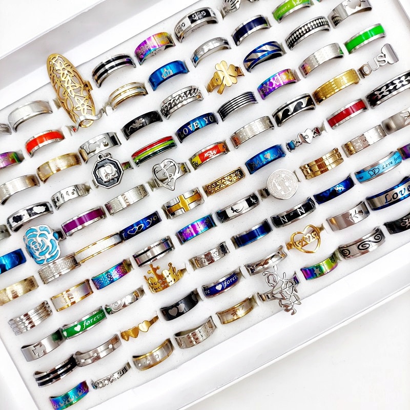 Pièces/sachet bijoux femme ensemble bagues à mode — vue 9