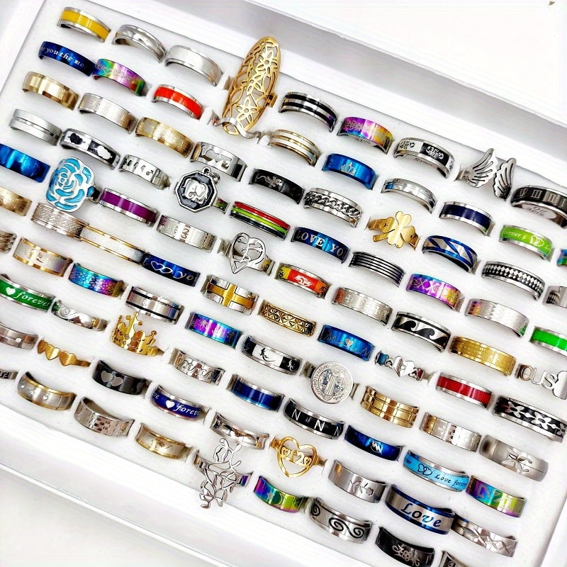 Pièces/sachet bijoux femme ensemble bagues à mode — vue 8