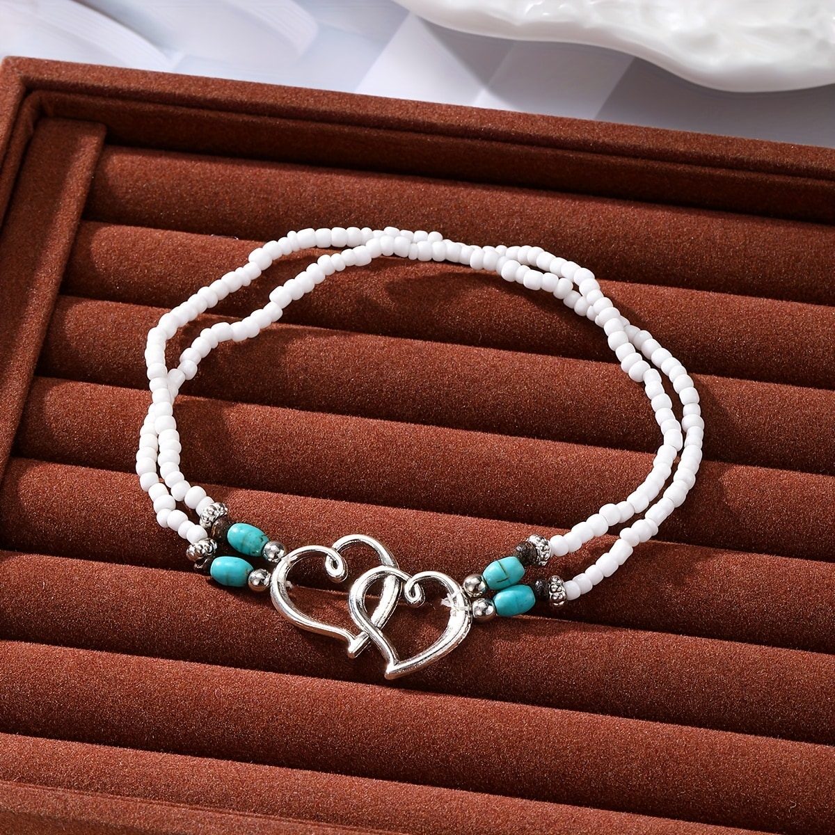 Ensemble 4 bracelets cheville boho multicolores — vue 12