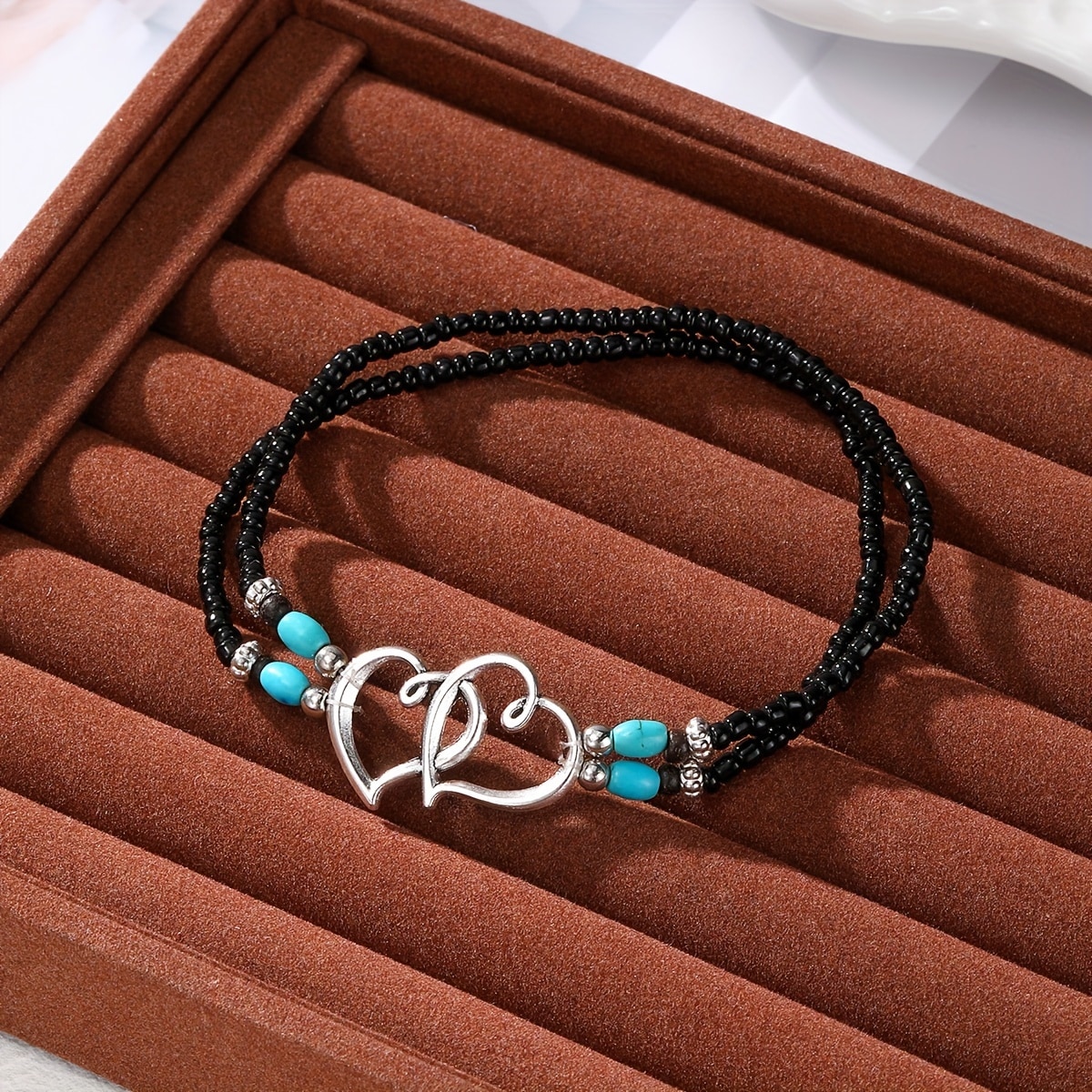 Ensemble 4 bracelets cheville boho multicolores — vue 11