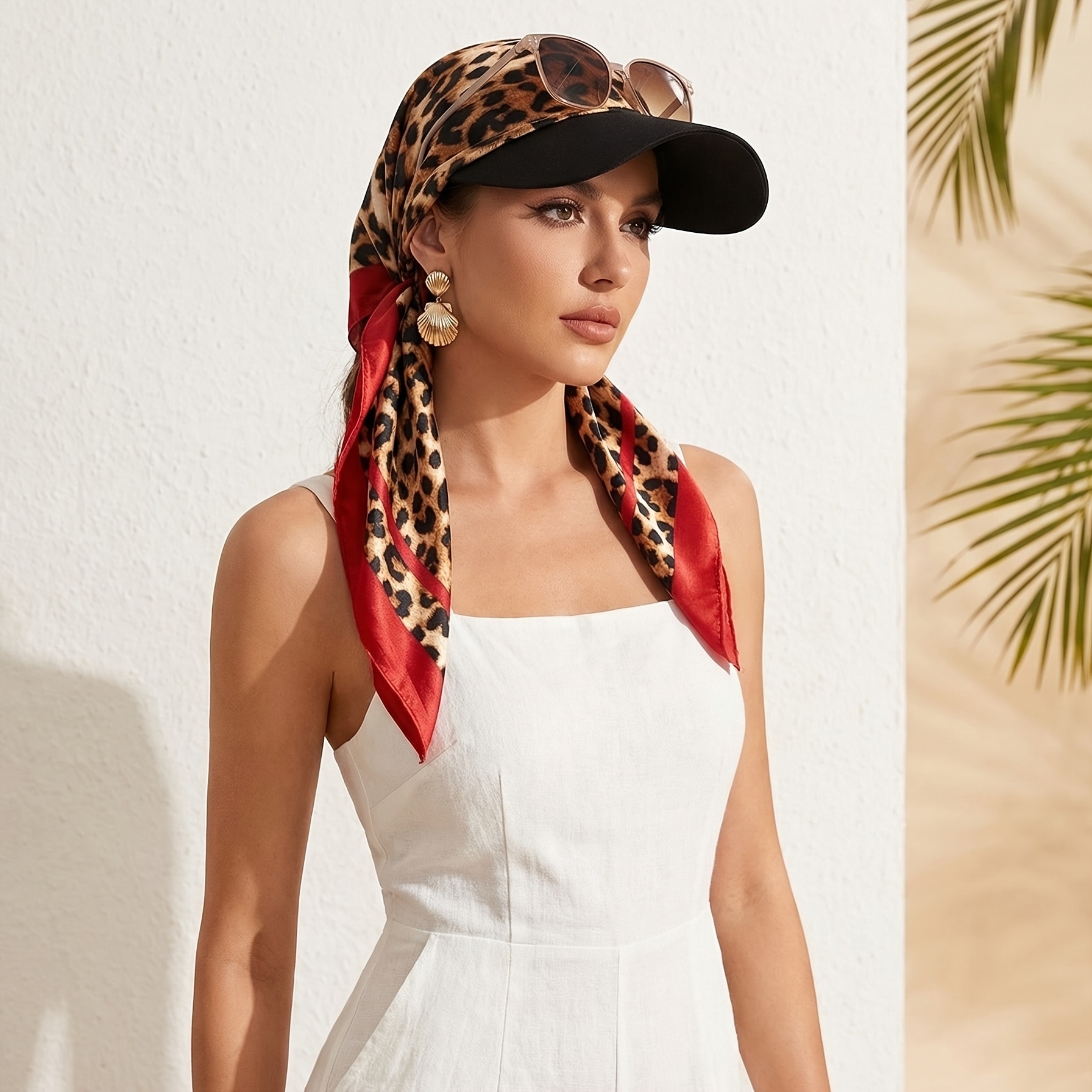 Casquette baseball multifonction en satin femme écharpe — vue 2