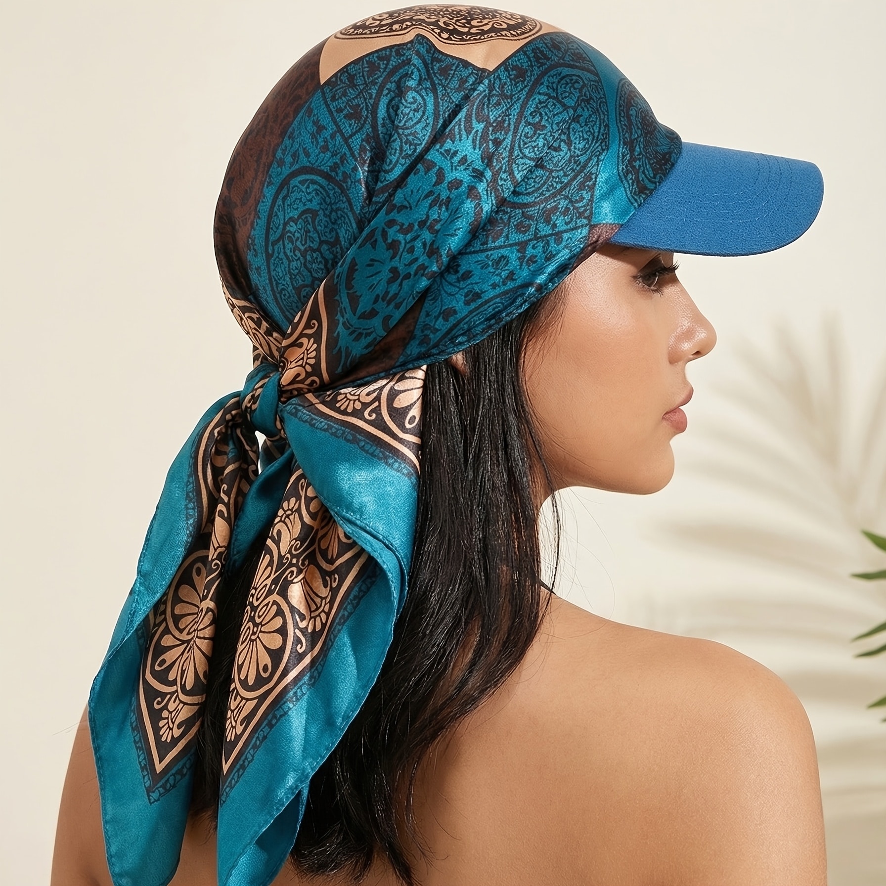 Casquette baseball multifonction en satin femme écharpe — vue 7