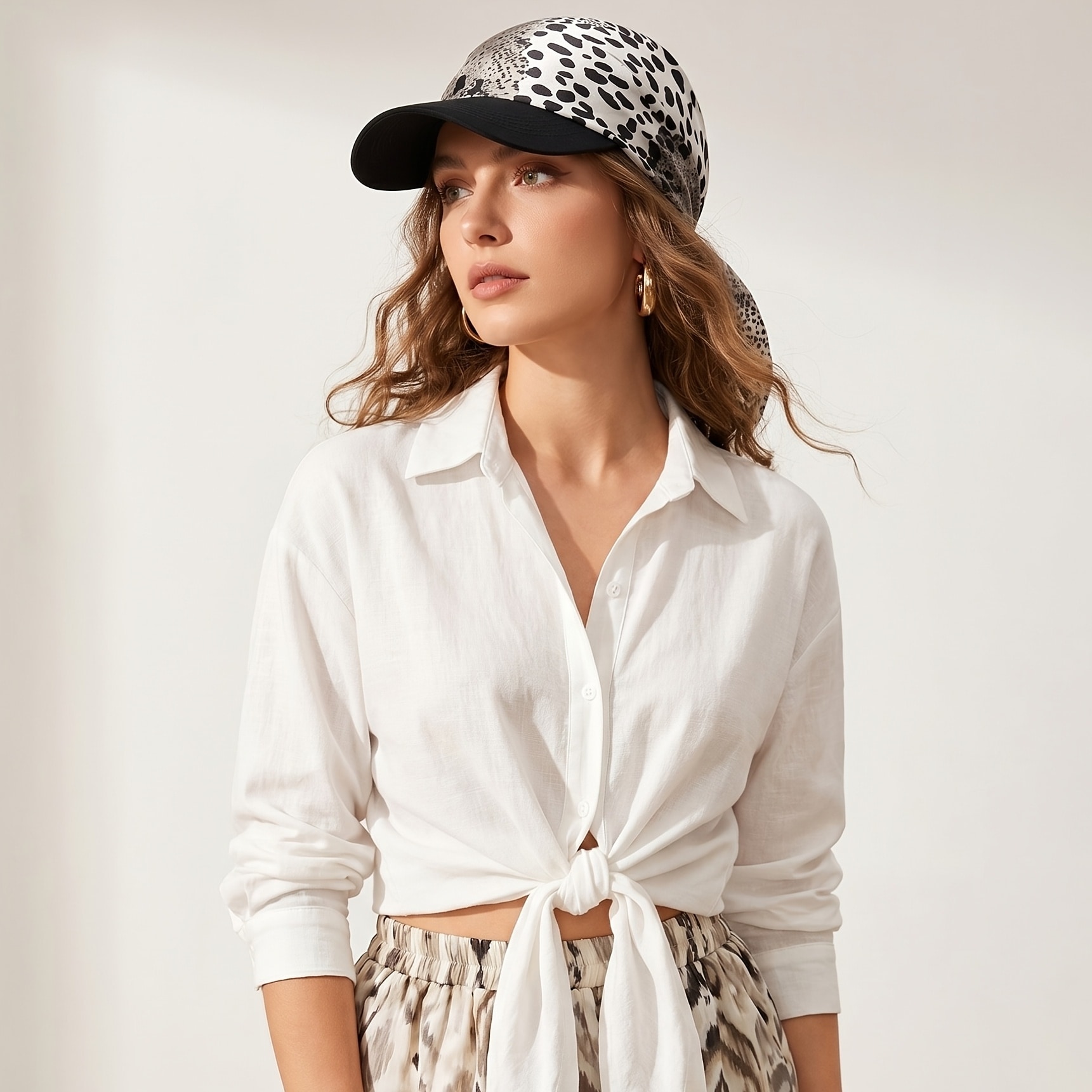 Casquette baseball multifonction en satin femme écharpe — vue 13