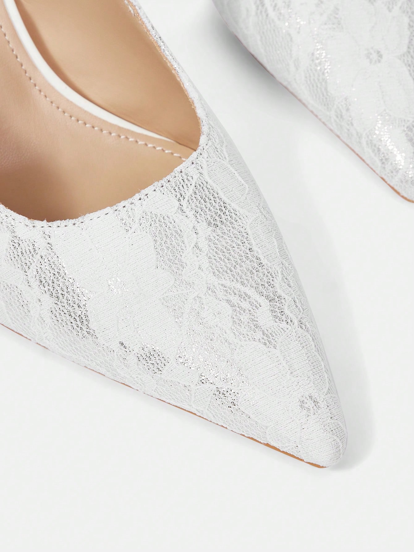 CUCCOO HITCHD Escarpins à talons hauts avec nœud papillon en dentelle blanche pour — vue 5