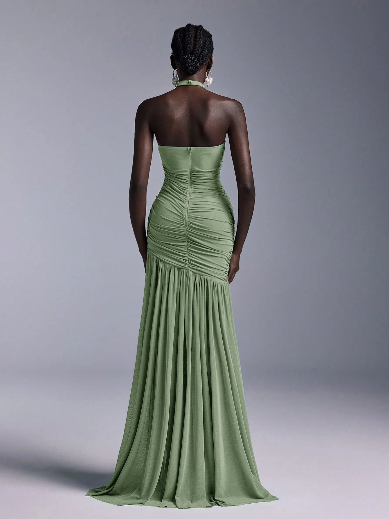 Elitara Robe de demoiselle d'honneur élégante et formelle pour mariage, bleu poussiéreux, — vue 6