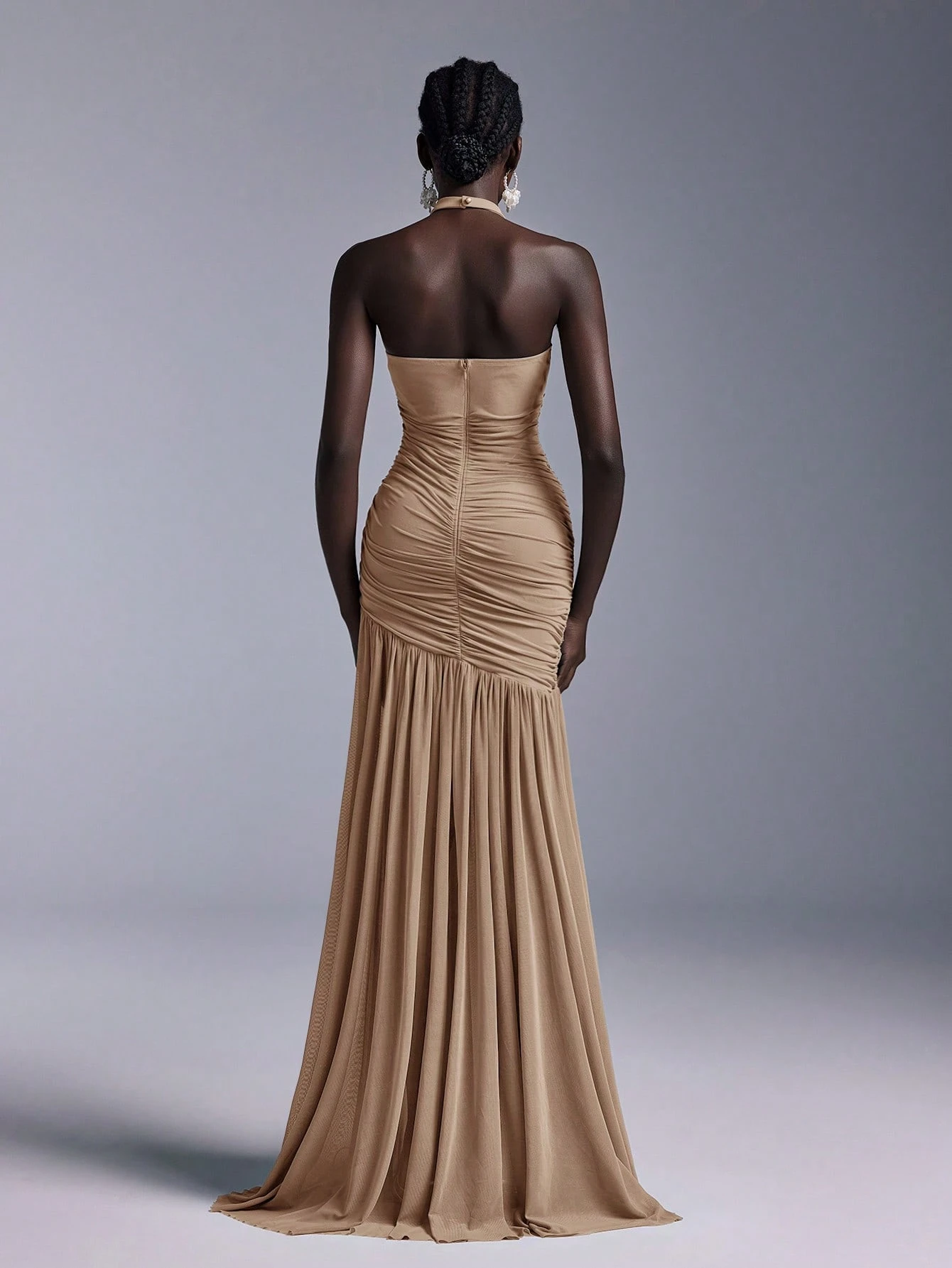 Elitara Robe de demoiselle d'honneur élégante et formelle pour mariage, bleu poussiéreux, — vue 5