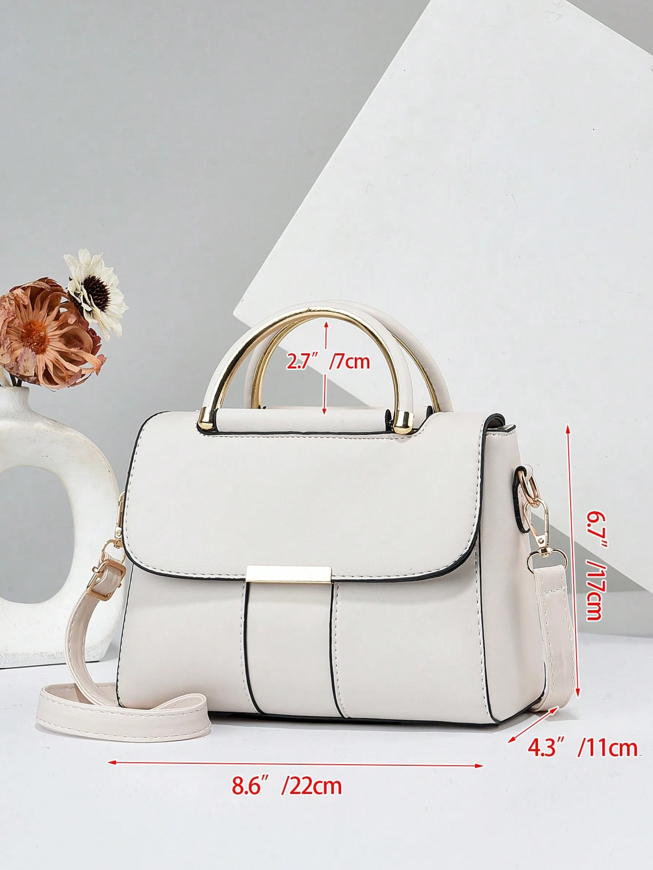 Sac carré à rabat minimaliste PLANEE à double poignée, cadeaux de fête des mères, sacs — vue 5