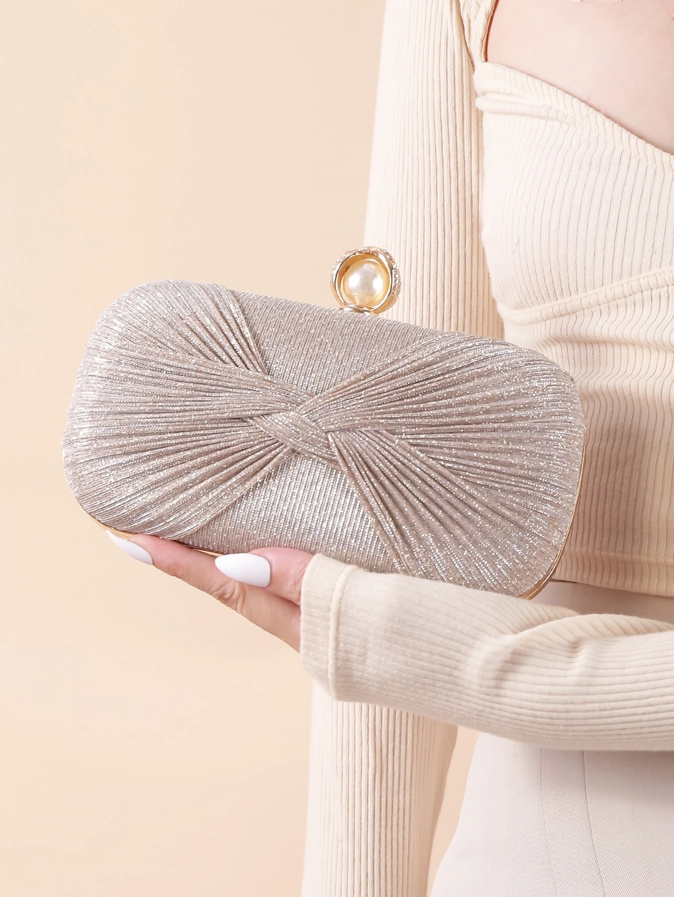 Sac de soirée mini plissé brillant élégant et à la mode — vue 2