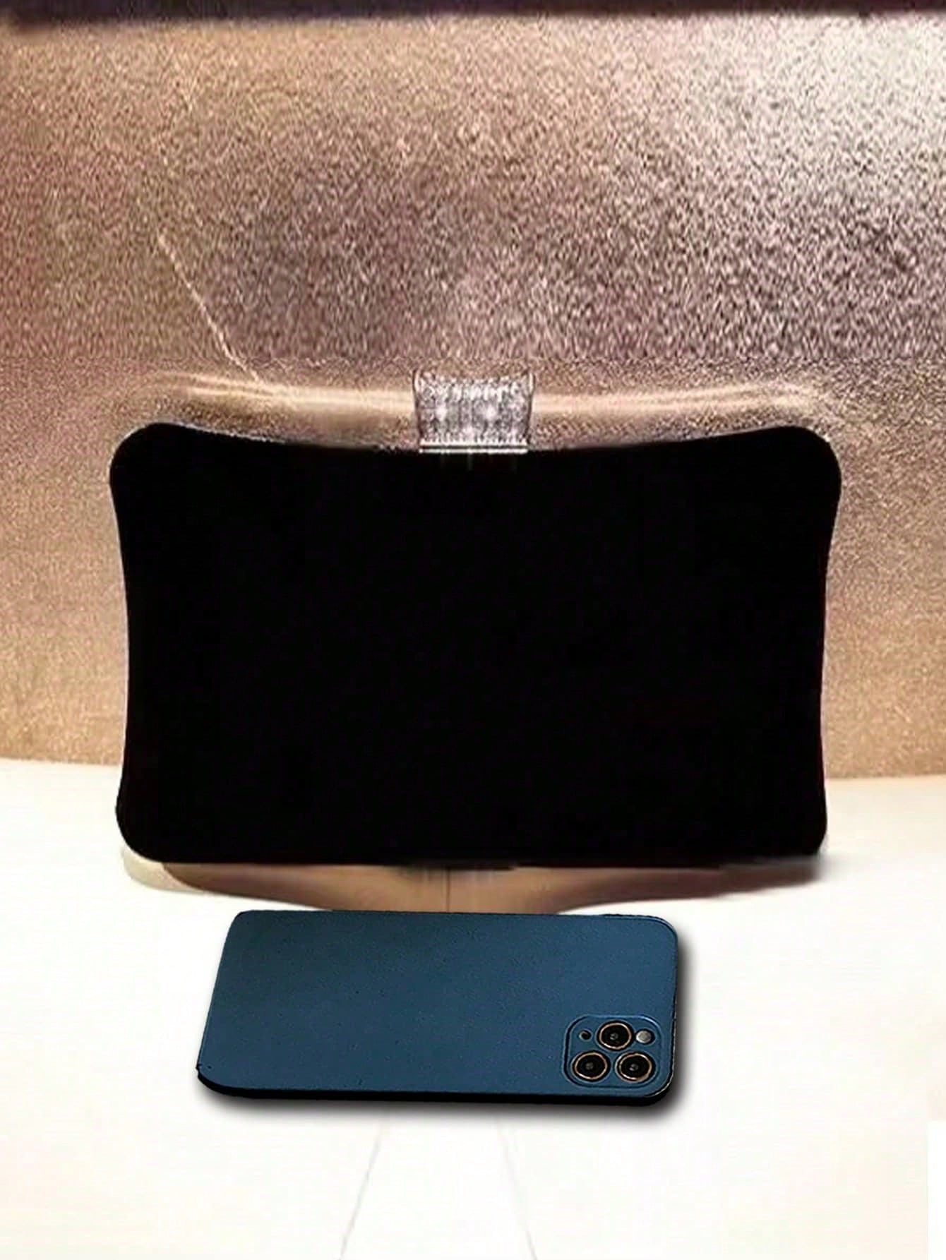 Mini Sac À Main De Soirée Glamour Pour Femmes, Embellissement De Strass Avec Poignée En — vue 7