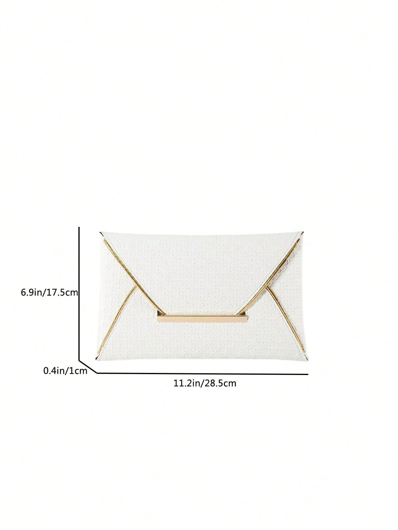 Portefeuille pochette enveloppe femme de texture tressée carrée en PU de couleur unie, — vue 3
