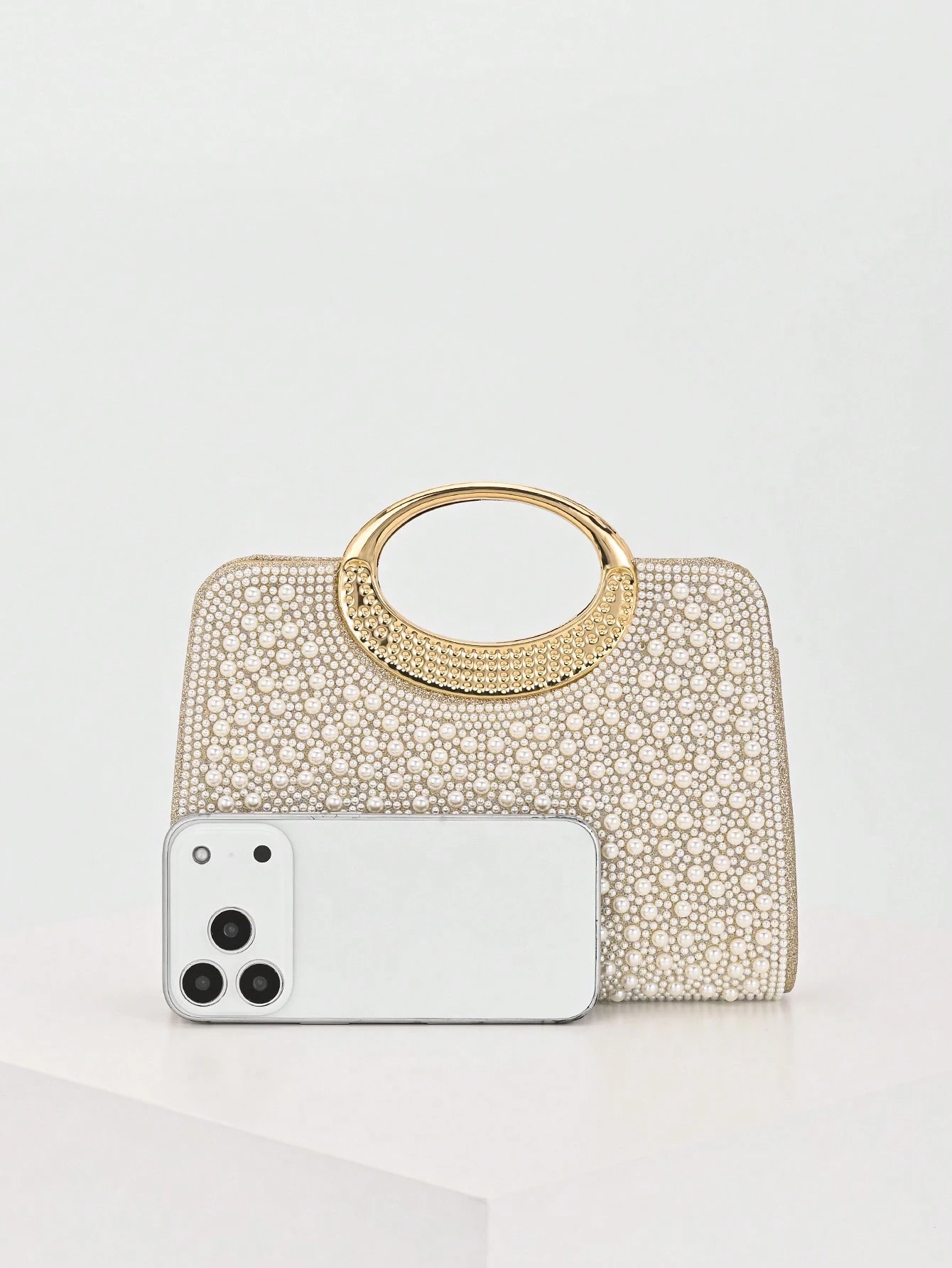 Sac de soirée élégant/à motif de perles de forme boîte, sac de soirée, sac à main de — vue 9