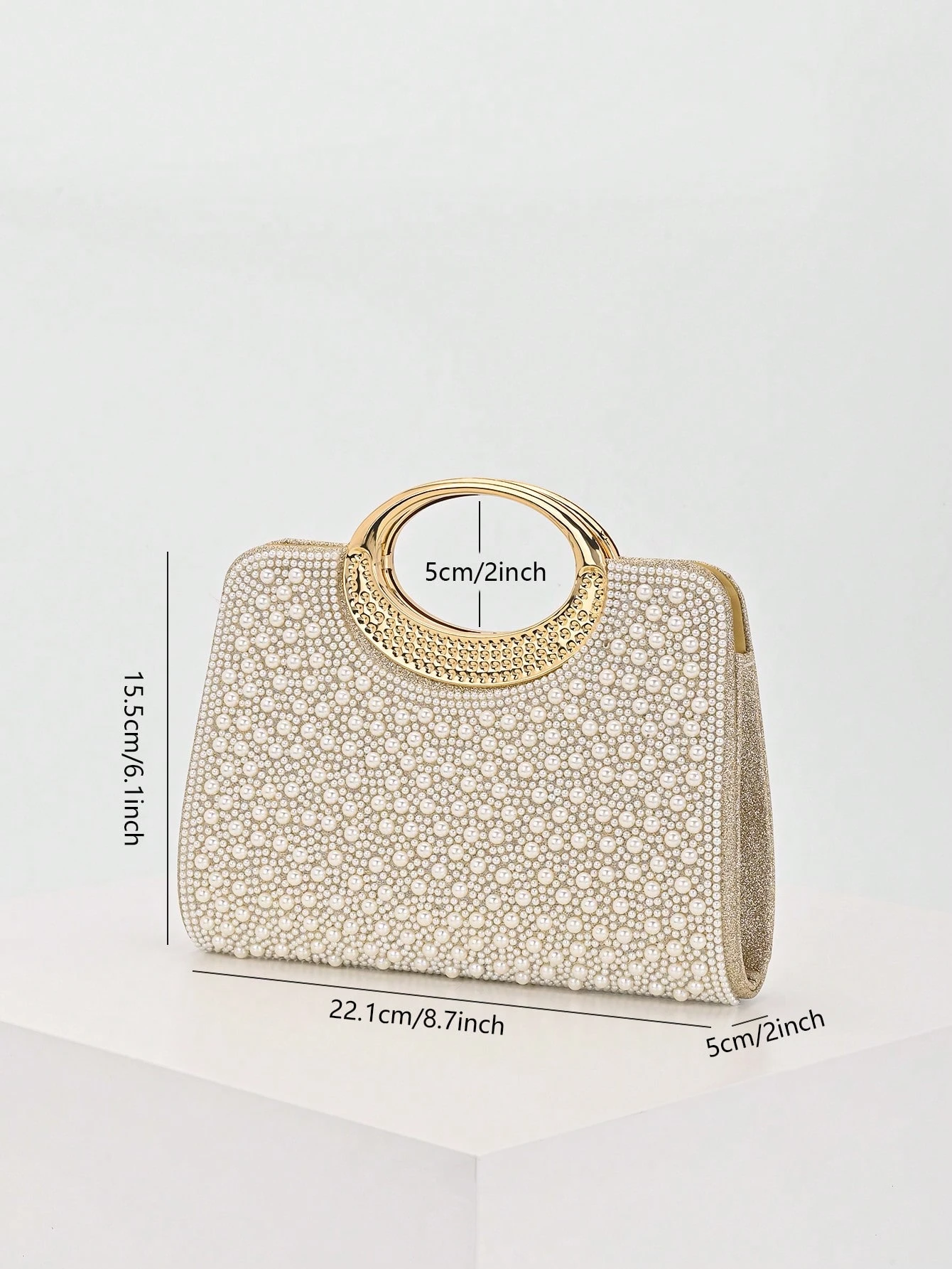 Sac de soirée élégant/à motif de perles de forme boîte, sac de soirée, sac à main de — vue 10
