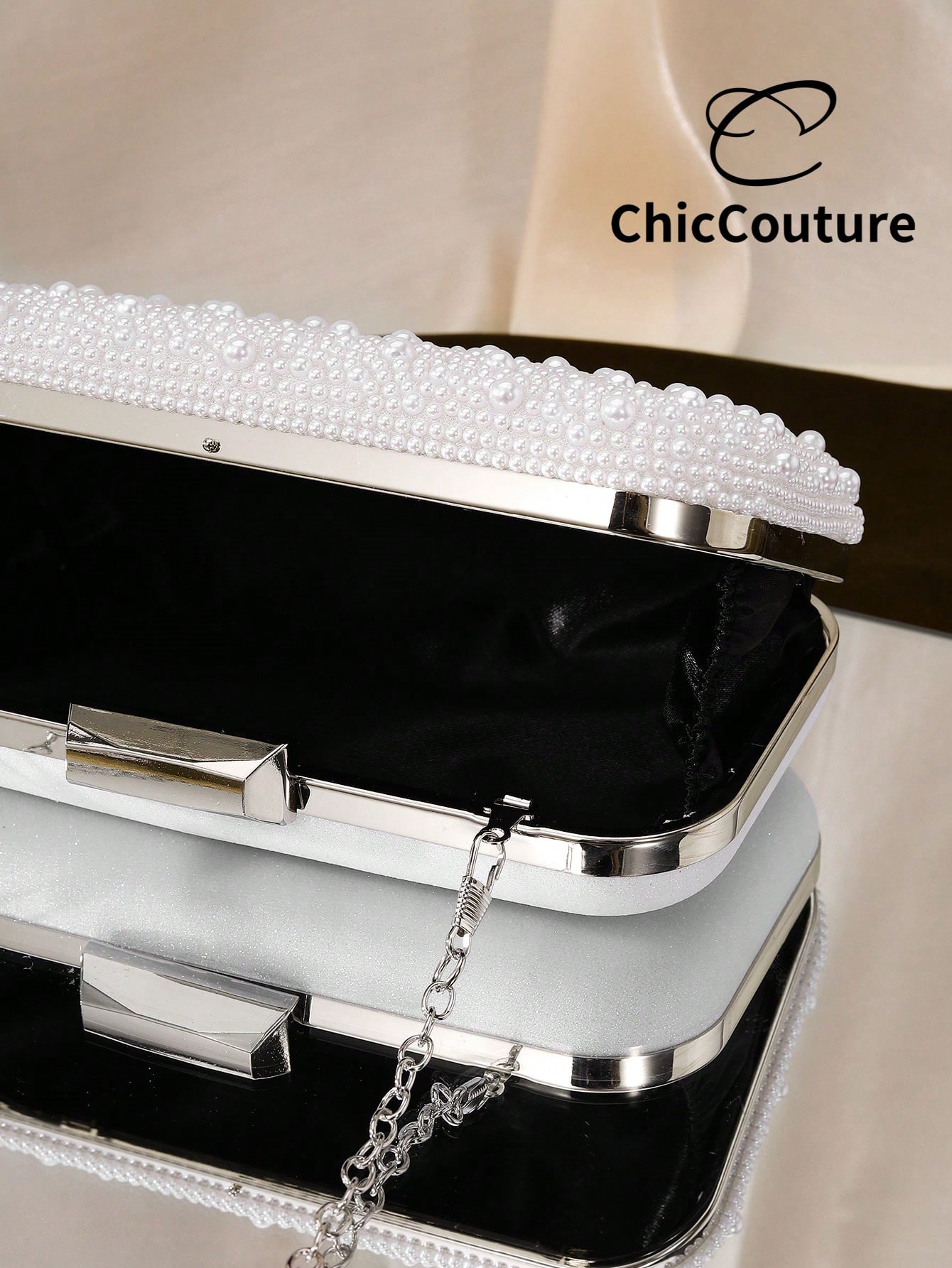 Sac de soirée élégant et romantique pour femme, décoré de perles - Sac de luxe pour le — vue 4