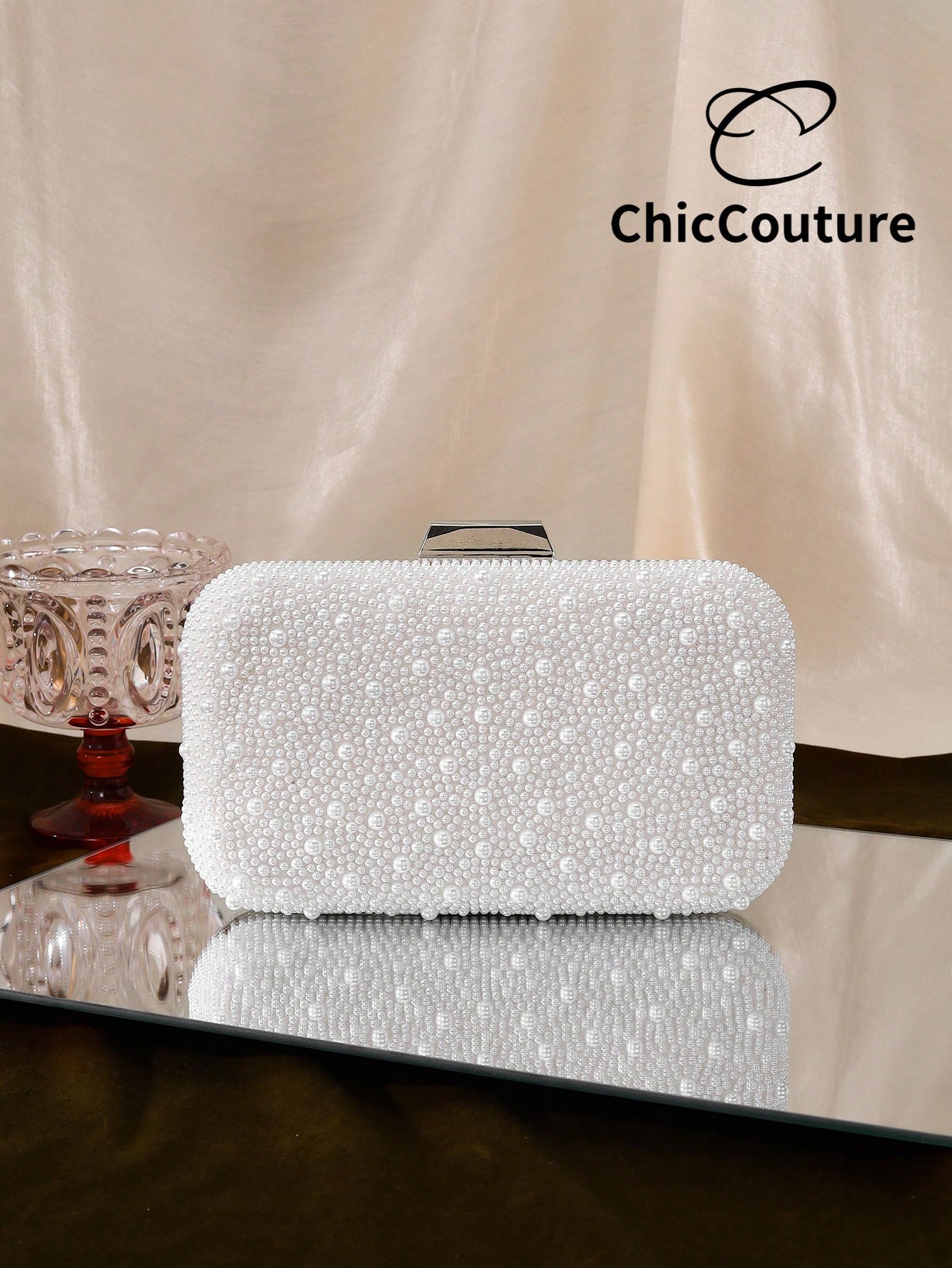 Sac de soirée élégant et romantique pour femme, décoré de perles - Sac de luxe pour le