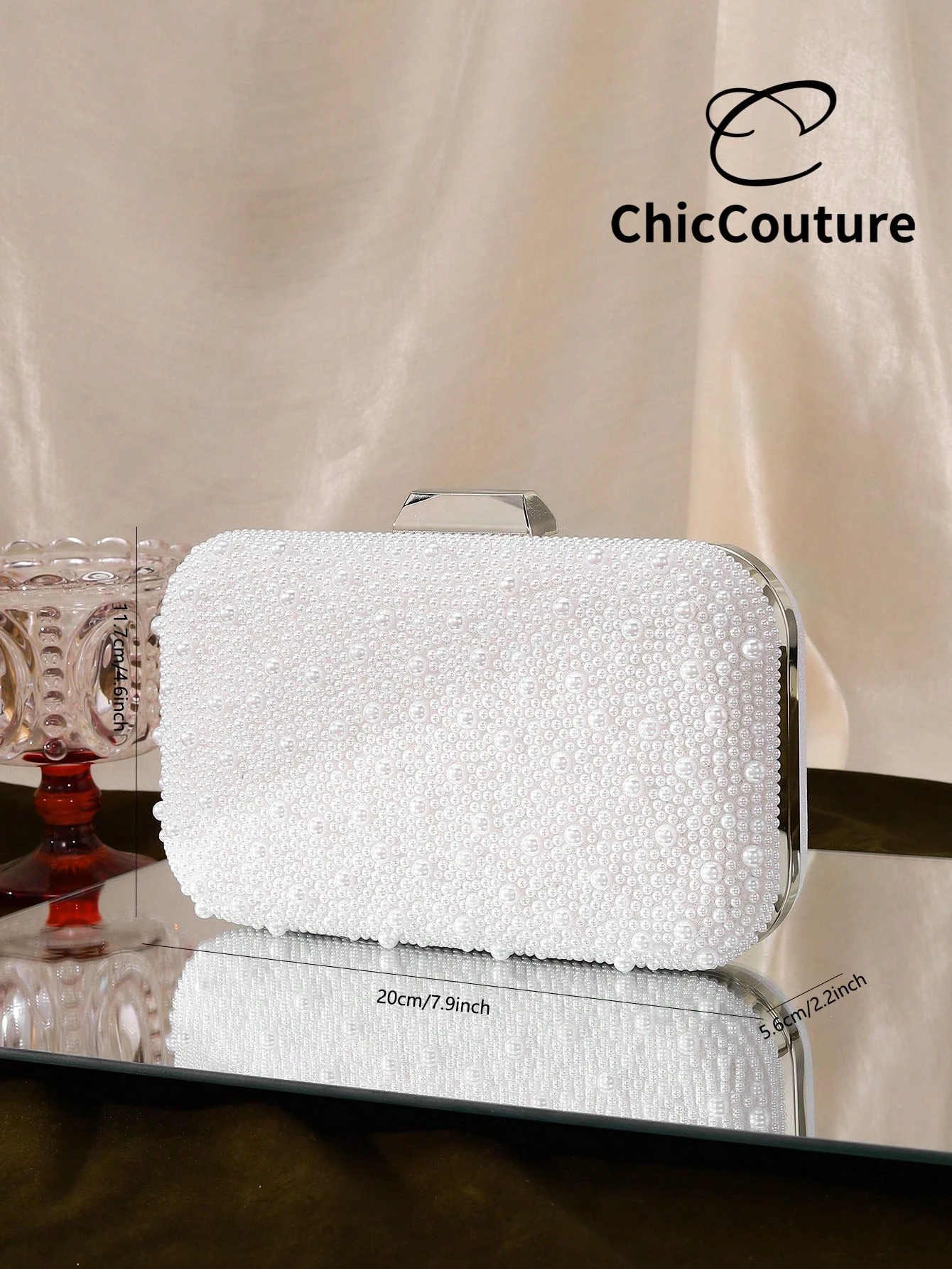 Sac de soirée élégant et romantique pour femme, décoré de perles - Sac de luxe pour le — vue 3