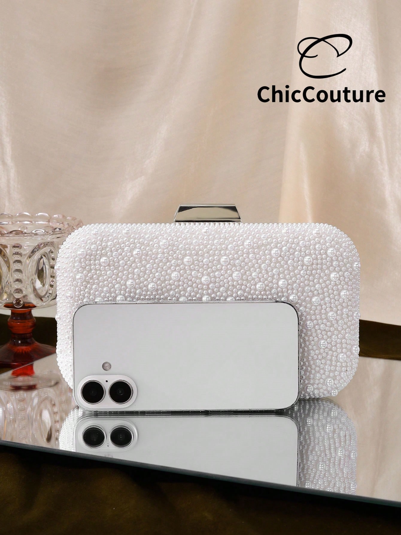 Sac de soirée élégant et romantique pour femme, décoré de perles - Sac de luxe pour le — vue 7