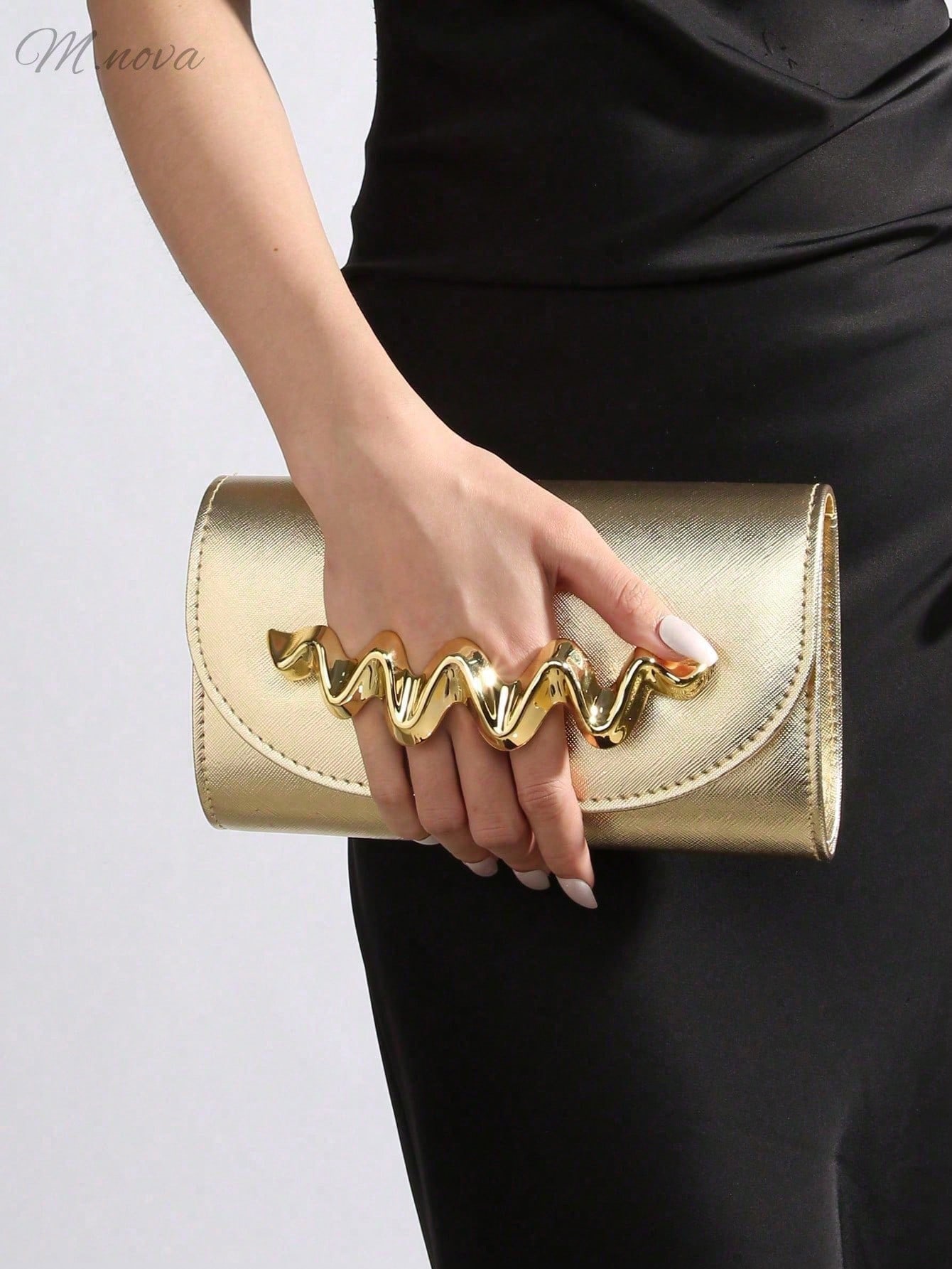 Sac à main de soirée élégant et luxueux pour femmes, en PU avec grand miroir, brillant et