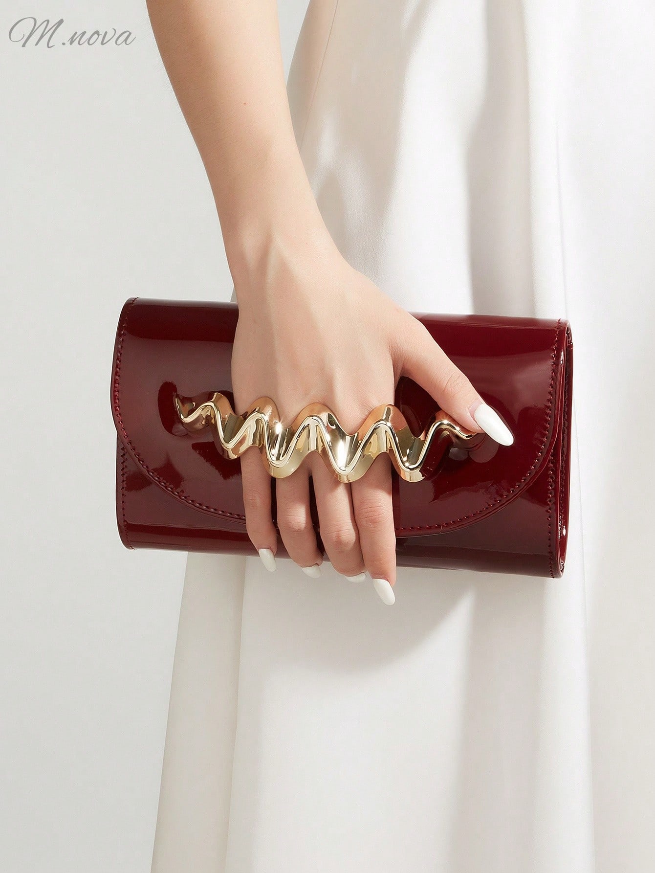 Sac à main de soirée élégant et luxueux pour femmes, en PU avec grand miroir, brillant et — vue 6