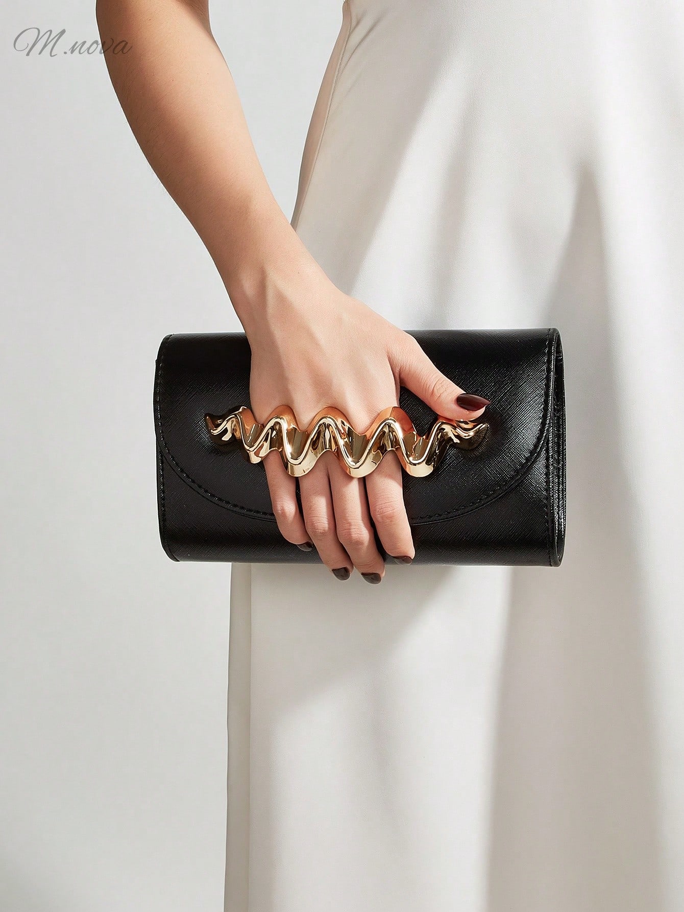 Sac à main de soirée élégant et luxueux pour femmes, en PU avec grand miroir, brillant et — vue 3
