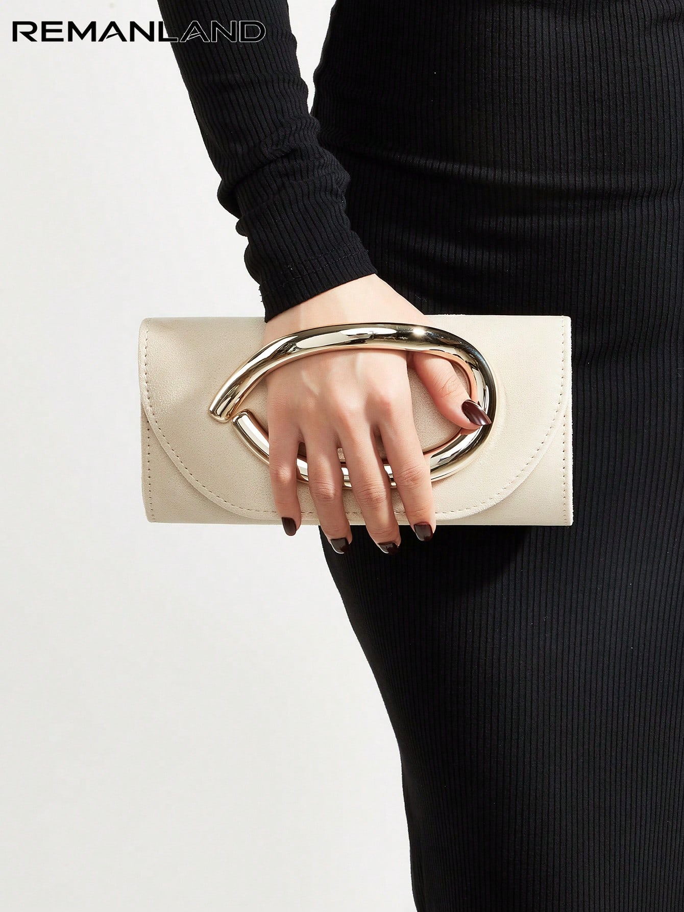 REMANLAND Pochette vintage de couleur unie, mini portefeuille polyvalent, sac à main à la — vue 9