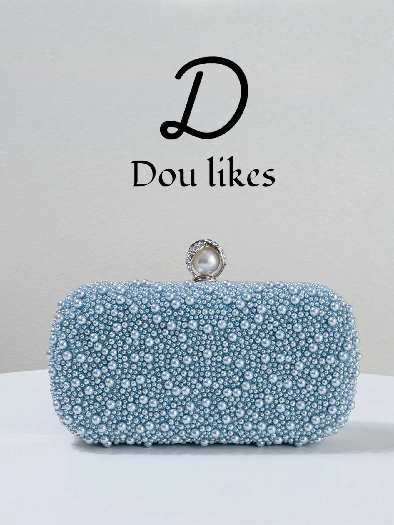 Pochette de soirée en perles blanches, Sac de soirée en perles, Pochette de fiançailles — vue 4