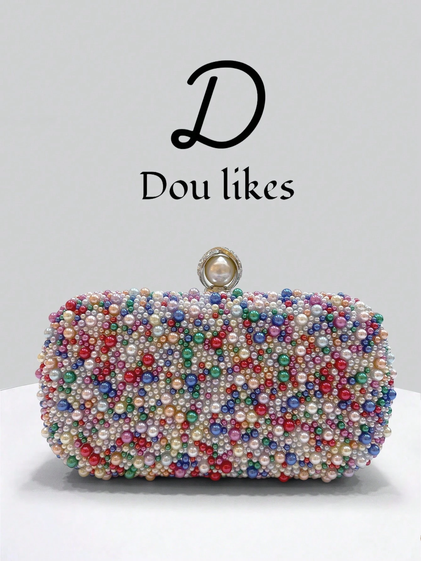 Pochette de soirée en perles blanches, Sac de soirée en perles, Pochette de fiançailles — vue 6