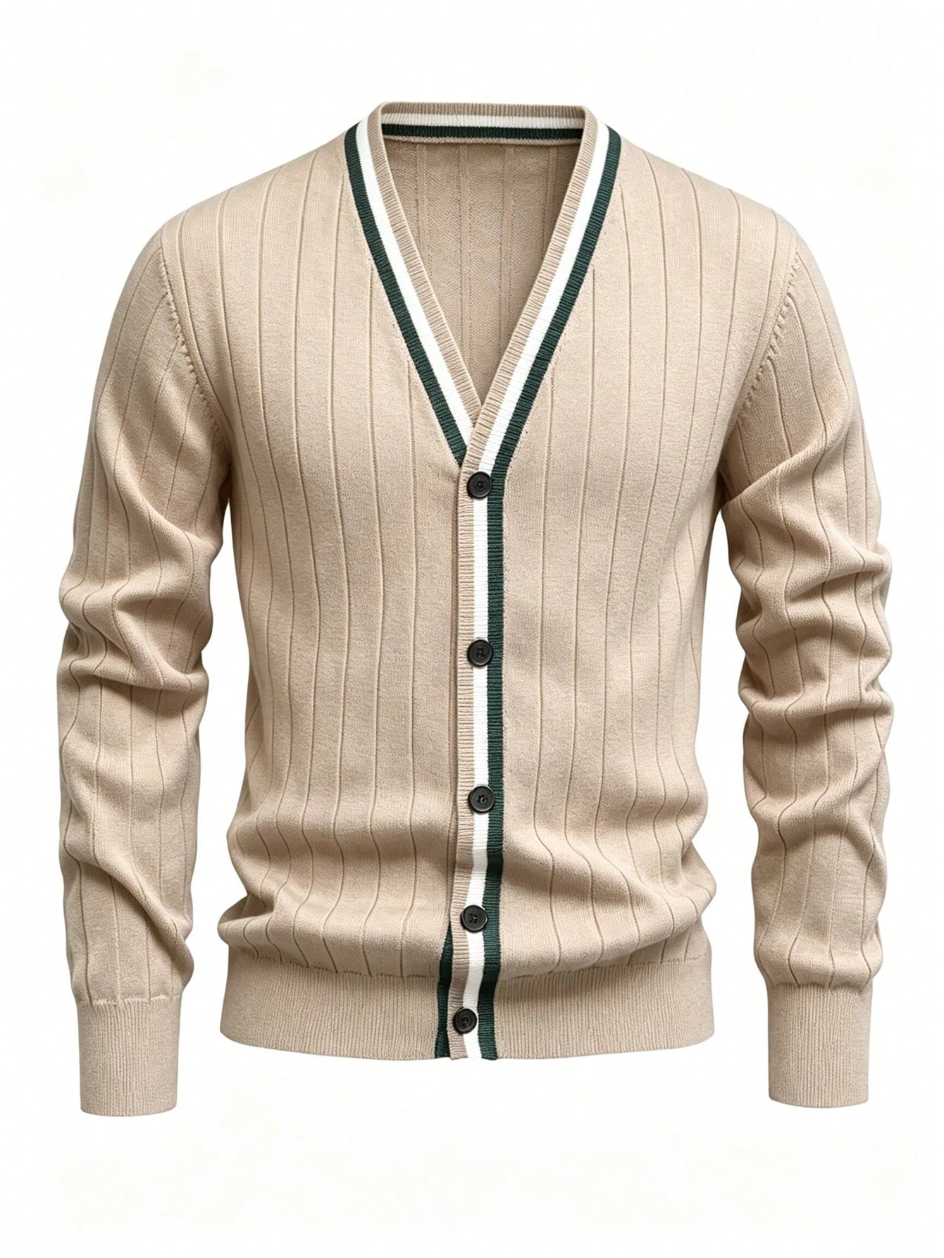 Cardigan à manches longues vintage à motif de pièce de monnaie pour hommes, convient pour — vue 8