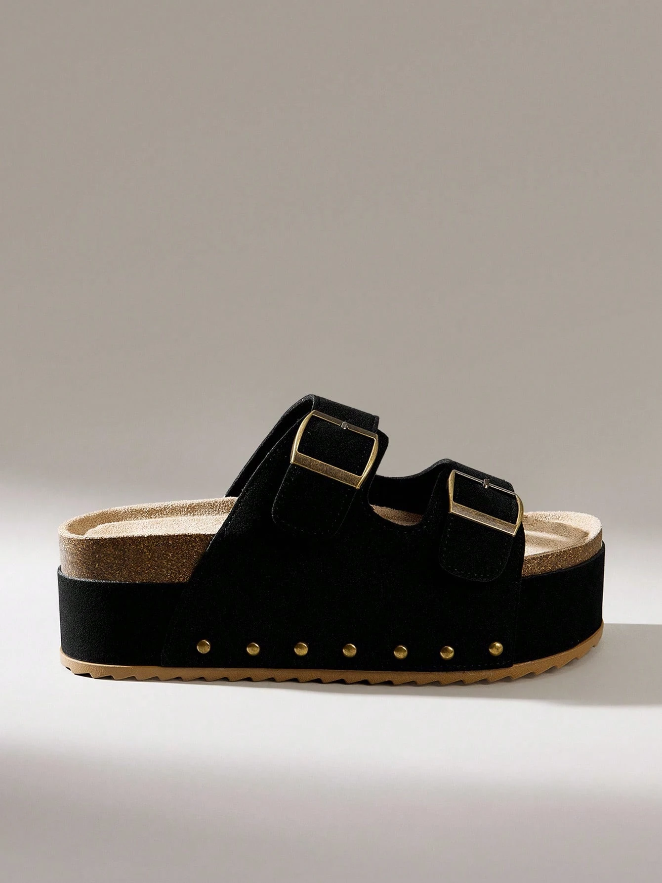 Solecia Nouvelles sandales d'été pour femmes avec boucle métallique et rivets, à bout — vue 2