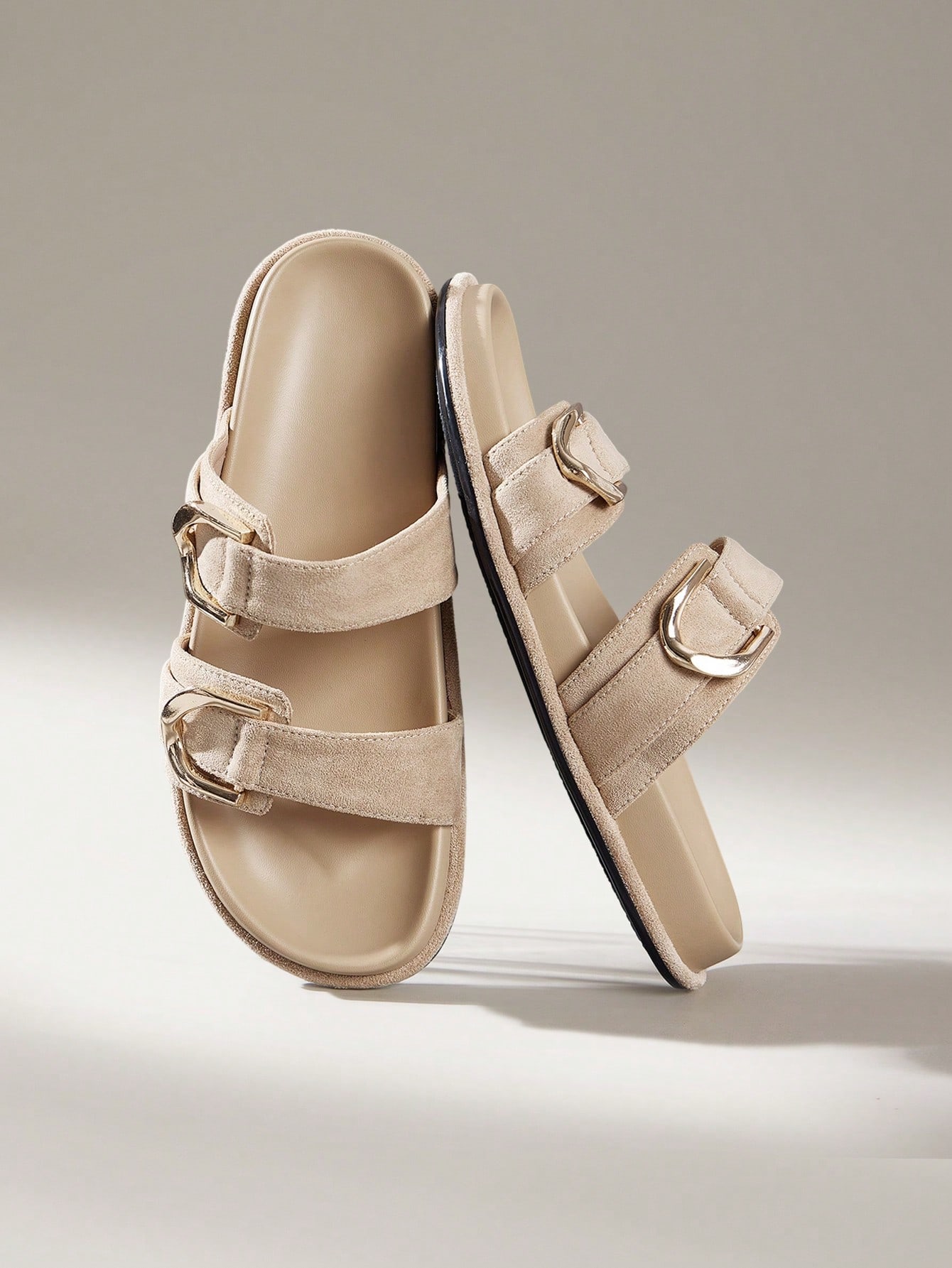 Solecia Chaussures femme, sandales plates de plage confortables bleu clair pour femmes — vue 10