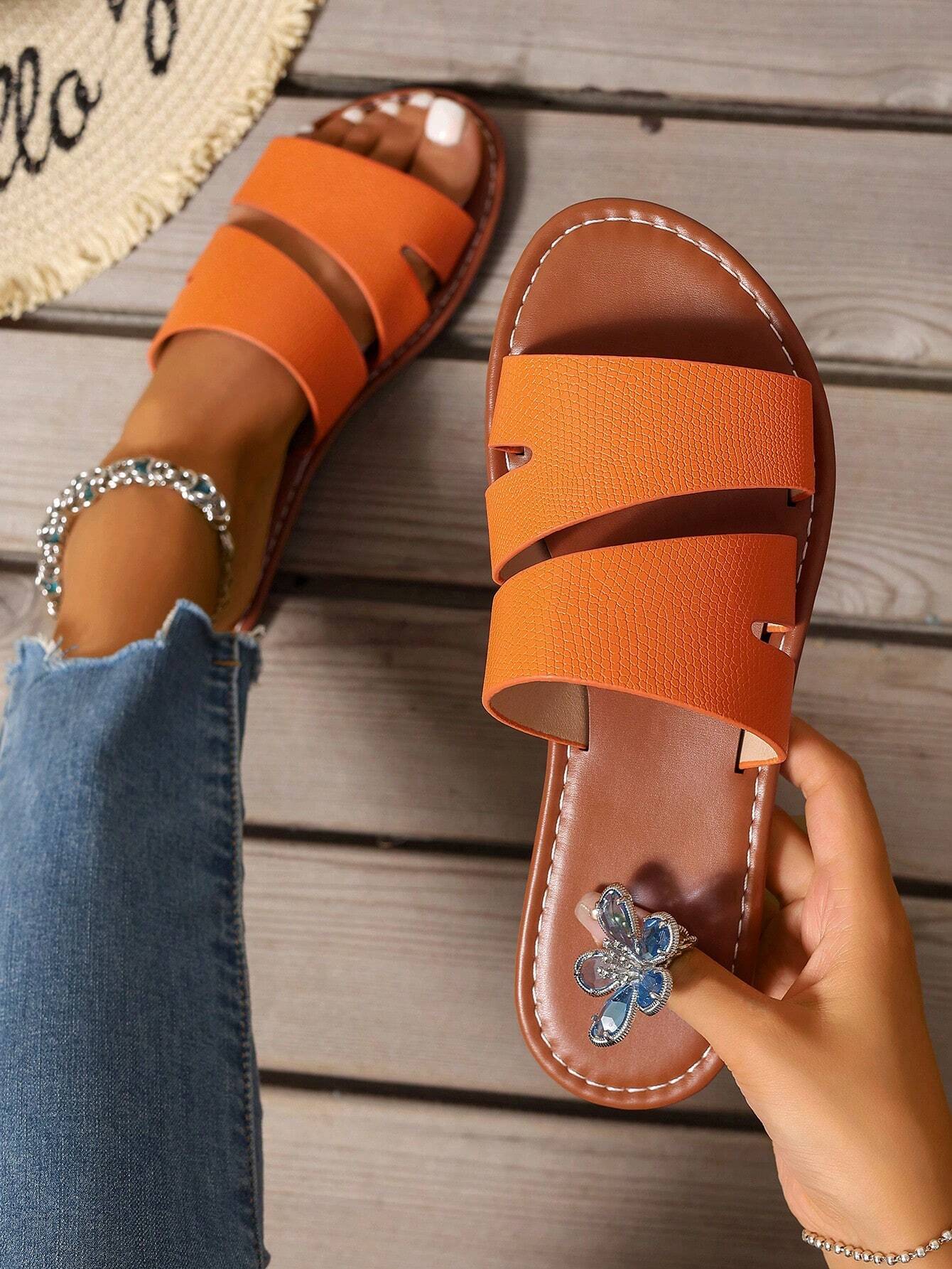Mode décontractée, noir, orange, violet, argent, marron, imprimé léopard, chaussures