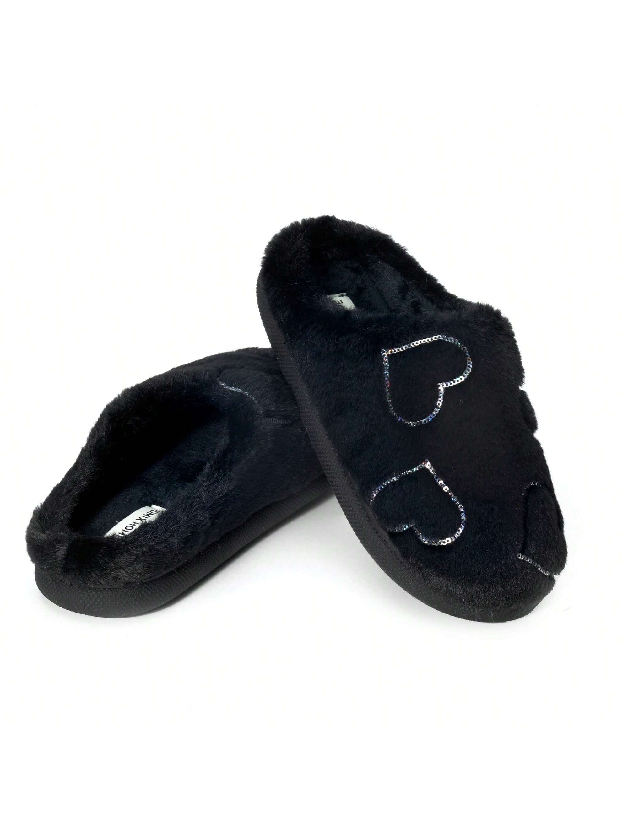 JOMIX Chaussons pour femmes en tissu chaud avec doublure en peluche douce et semelle